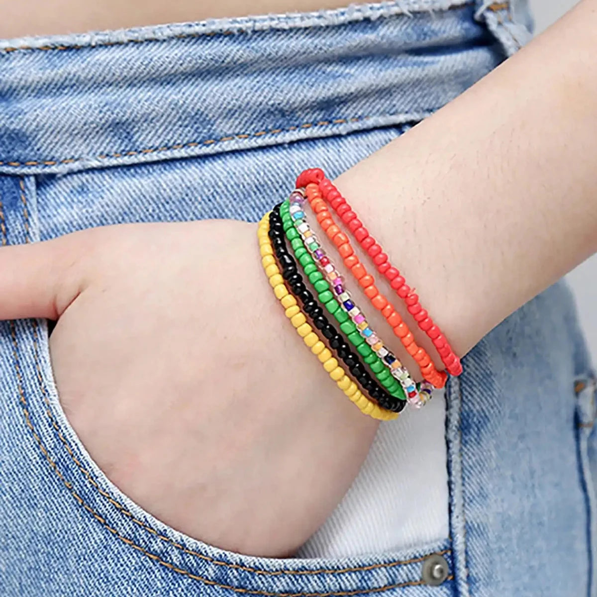 Colorful Bead Bracelets 17Pcs