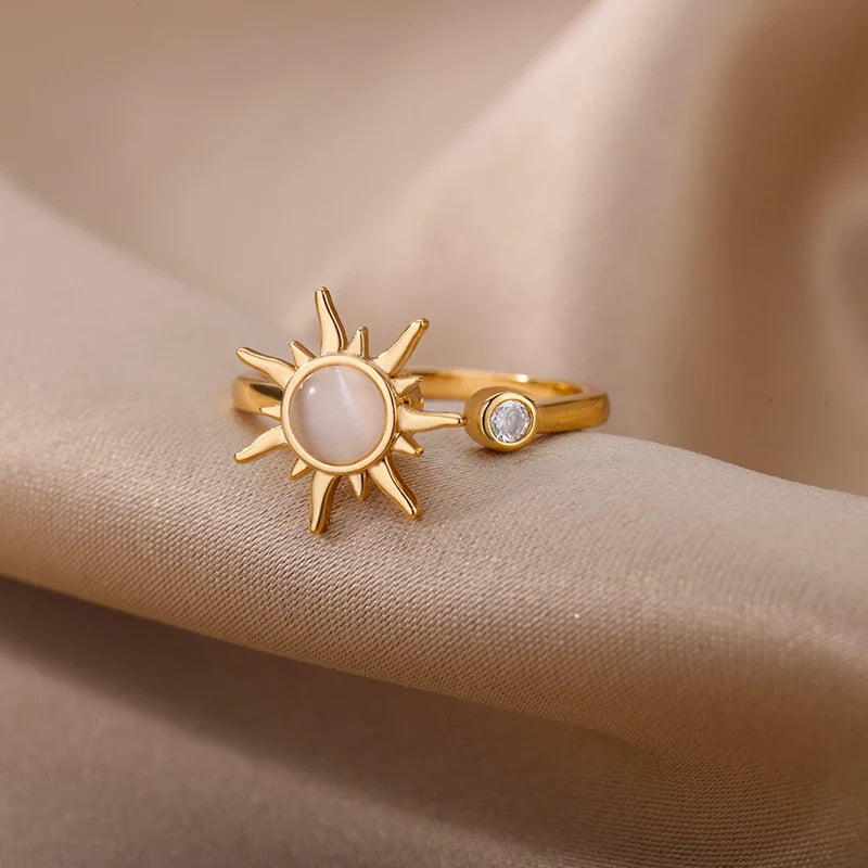 Sun Opal Ring