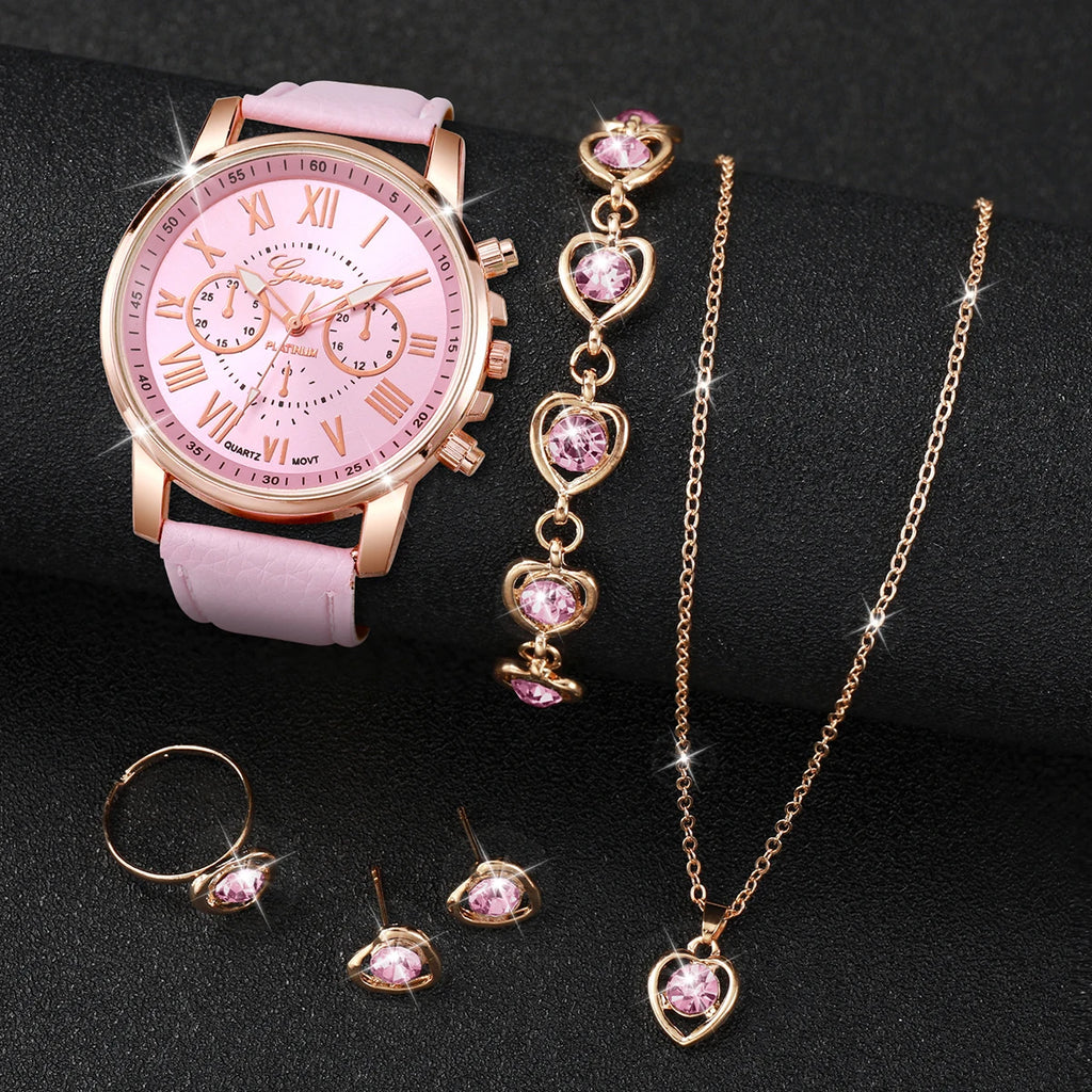 Heart Charm Watch Set 5/6PCS