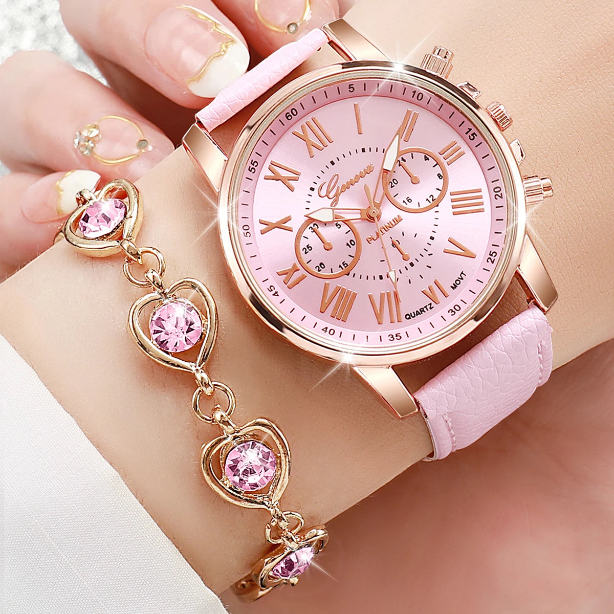 Heart Charm Watch Set 5/6PCS