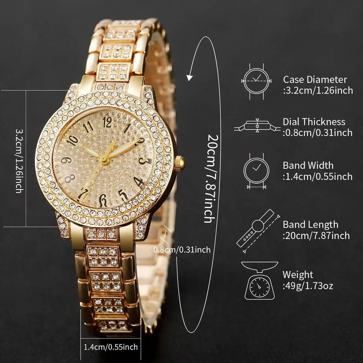 Diamond Luxe Watch Set 6PCS