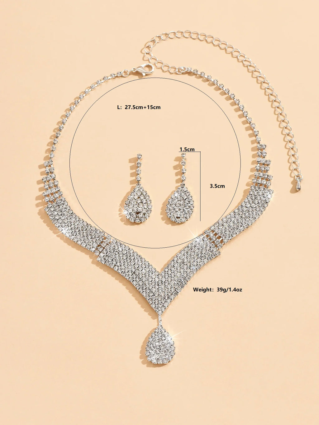 Rhinestone Water Drop Set 3pcs