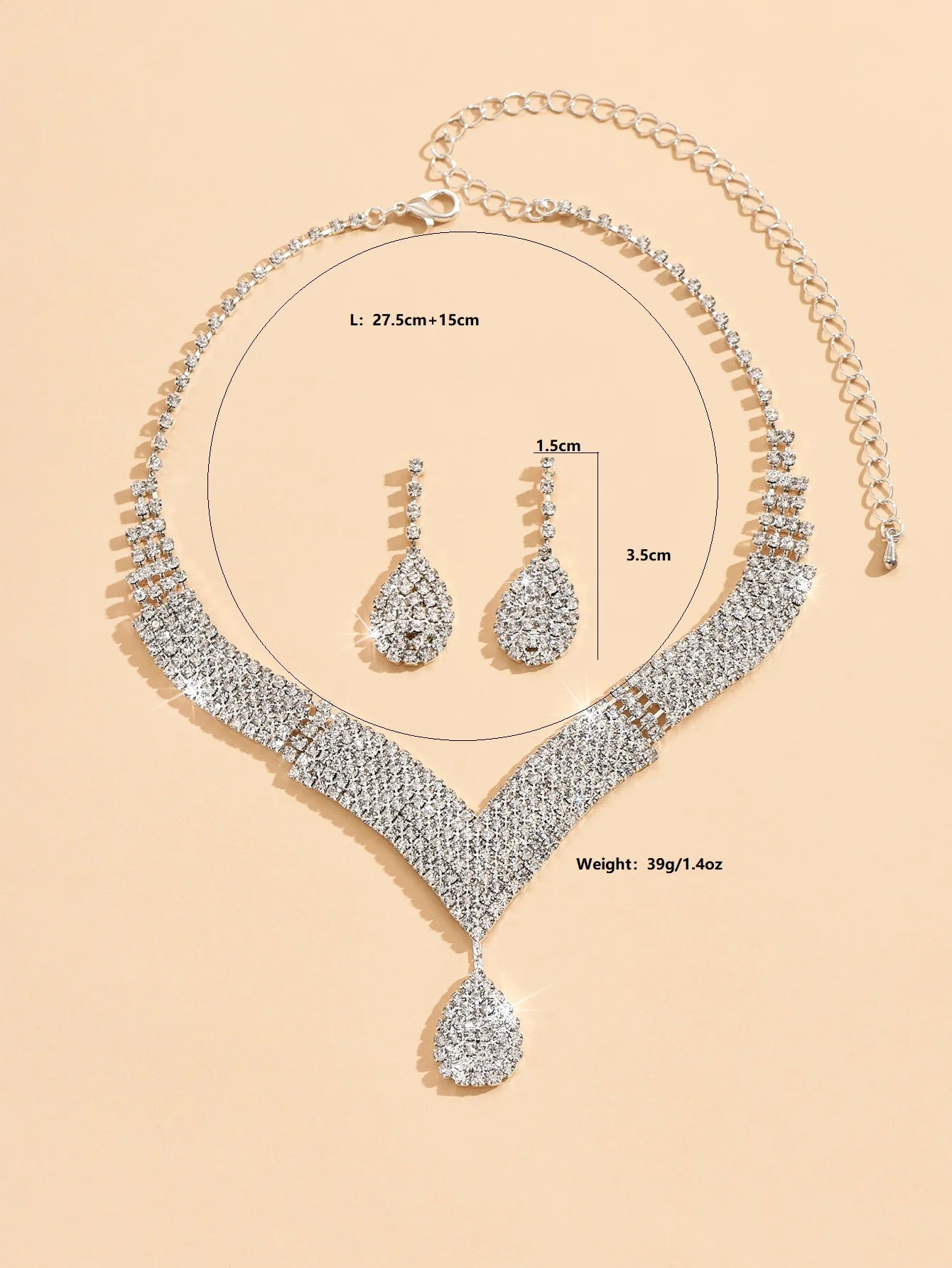 Rhinestone Water Drop Set 3pcs