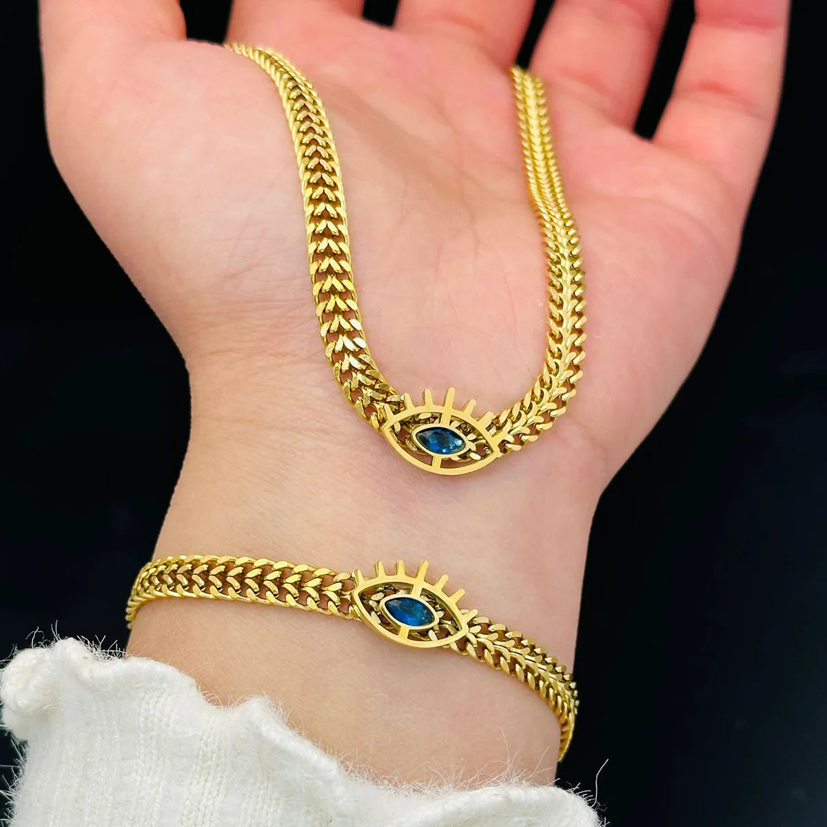 Devil's Eye Jewelry Set 4PCS